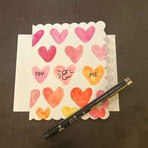 Hand lettered and water color painted Valentine’s Day Card